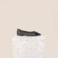 Load image into Gallery viewer, Como Italian Leather Flats in Sky Black Suede Side
