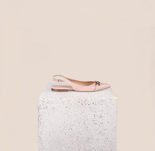 Light pink flats with chain