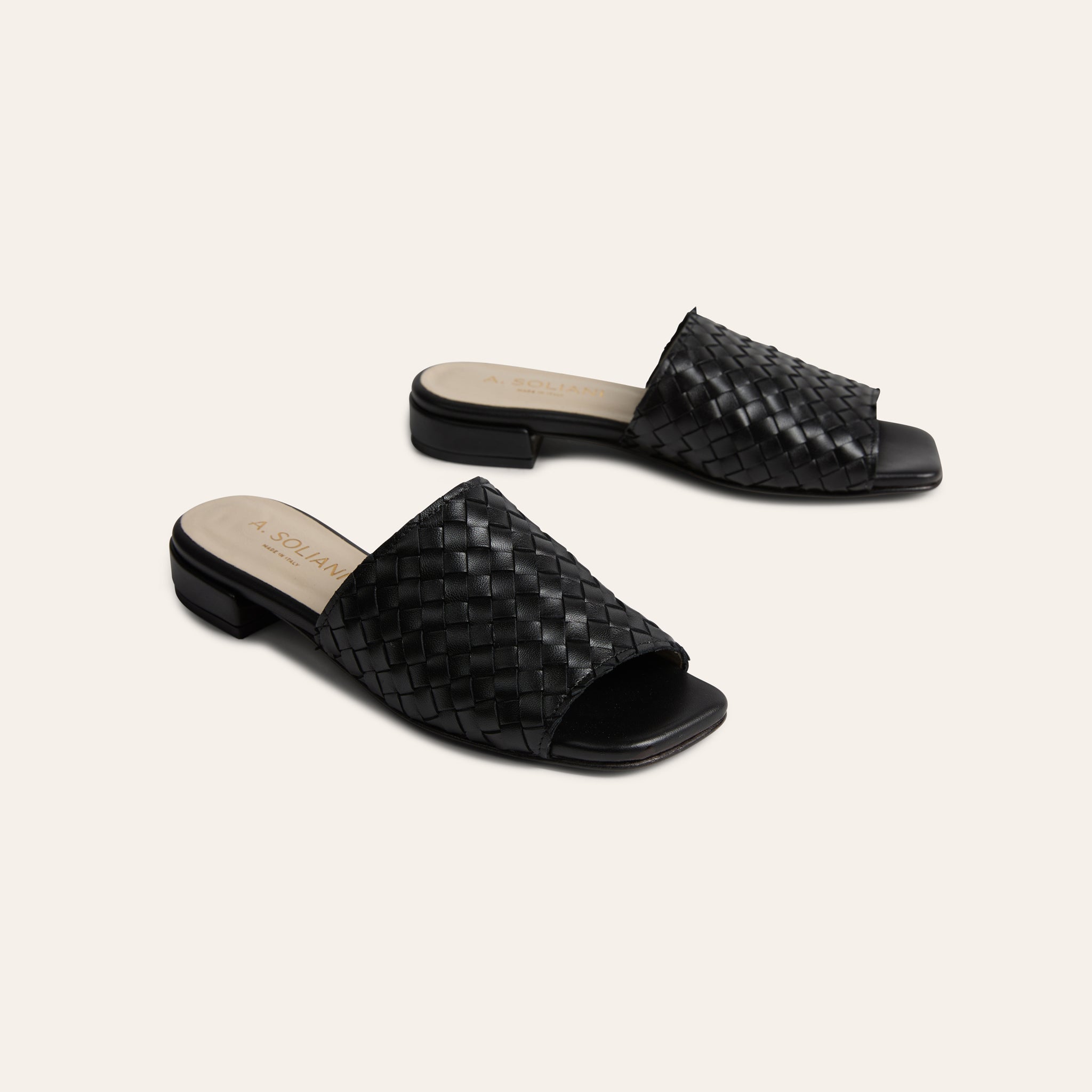 Fiore - Woven Leather Black