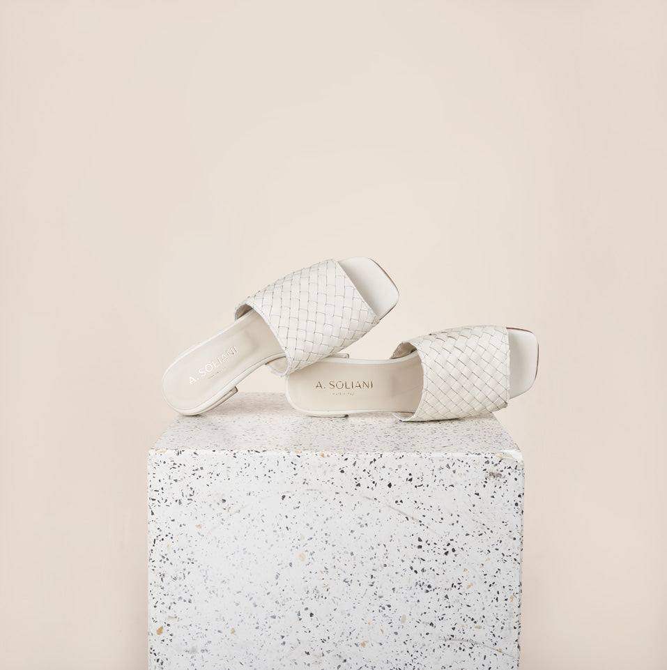 Fiore - Woven Leather Ivory