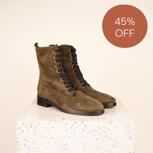 Asti - Olive Green Suede SAMPLE SALE - FINAL SALE