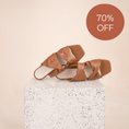 Load image into Gallery viewer, Lido - Caramel Nappa Sandals SAMPLE SALE- FINAL SALE
