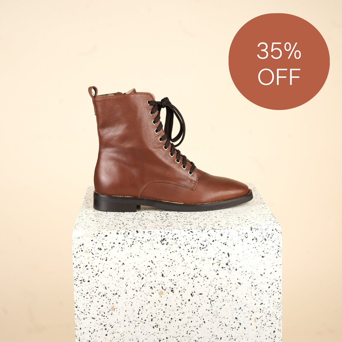 Asti  - Cognac Pebbled Leather SAMPLE SALE - FINAL SALE