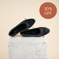 Load image into Gallery viewer, Como - Blue Tweed/Black Suede SAMPLE SALE - FINAL SALE
