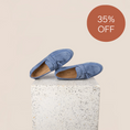 Load image into Gallery viewer, Lisa Tassels Sneaker Loafer - Light Blue Suede SAMPLE SALE - FINAL SALE
