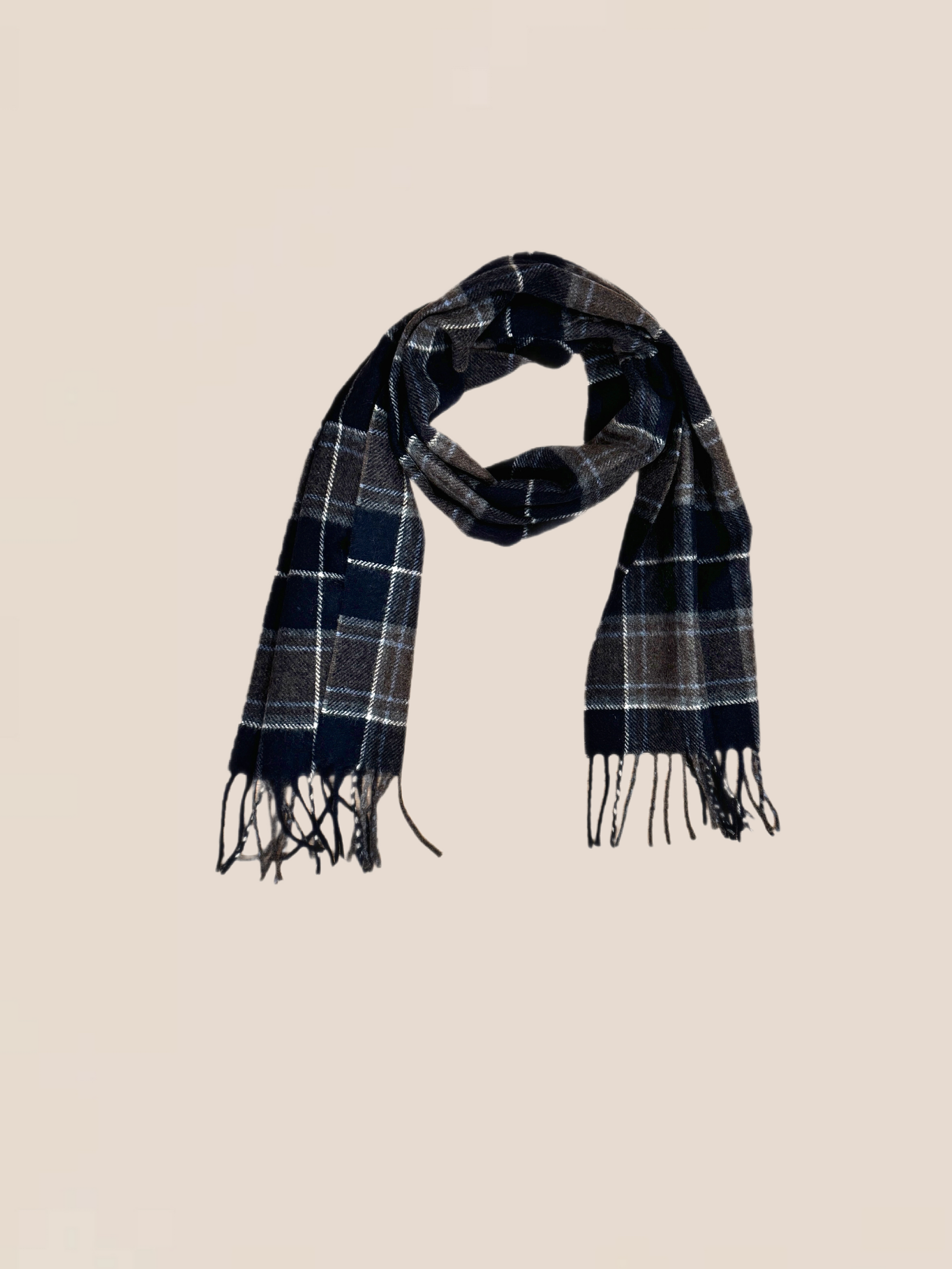 Scarf - Navy/Gray Plaid