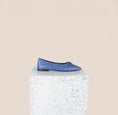 Load image into Gallery viewer, Como Dark Blue Denim Leather Flats side

