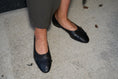 Load image into Gallery viewer, Como Cap toe dotted gold Black Leather Ballet Flats
