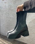 Load image into Gallery viewer, Orvieto Black Leather Lug Sole Boots Lifestyle
