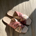 Load image into Gallery viewer, Rodi Leather Sandals in Oat/Dusty Rose Top

