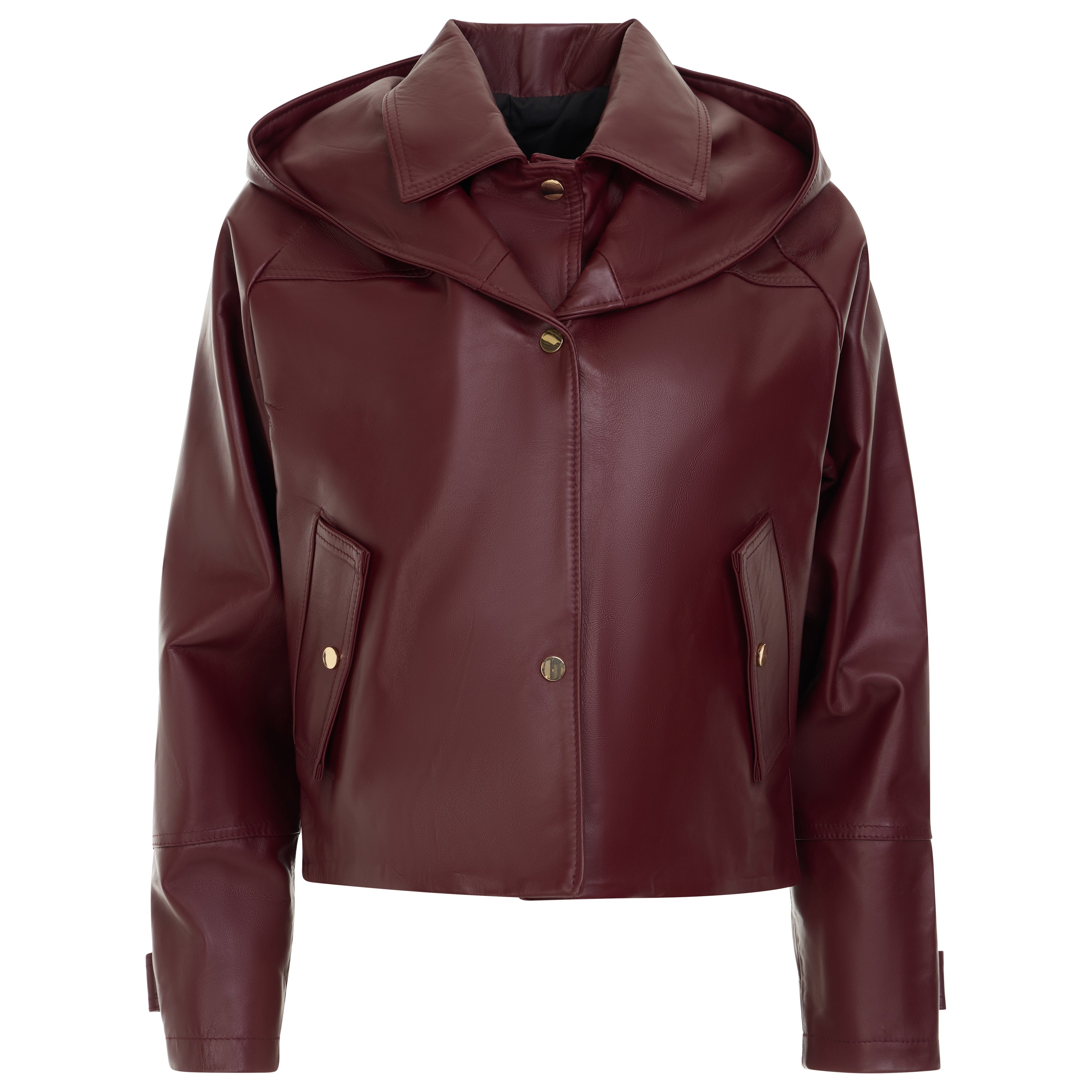 Aura Leather Jacket - Bordeaux