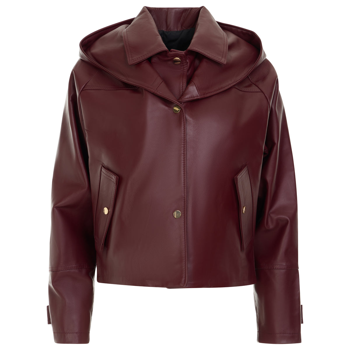 Aura Leather Jacket - Bordeaux