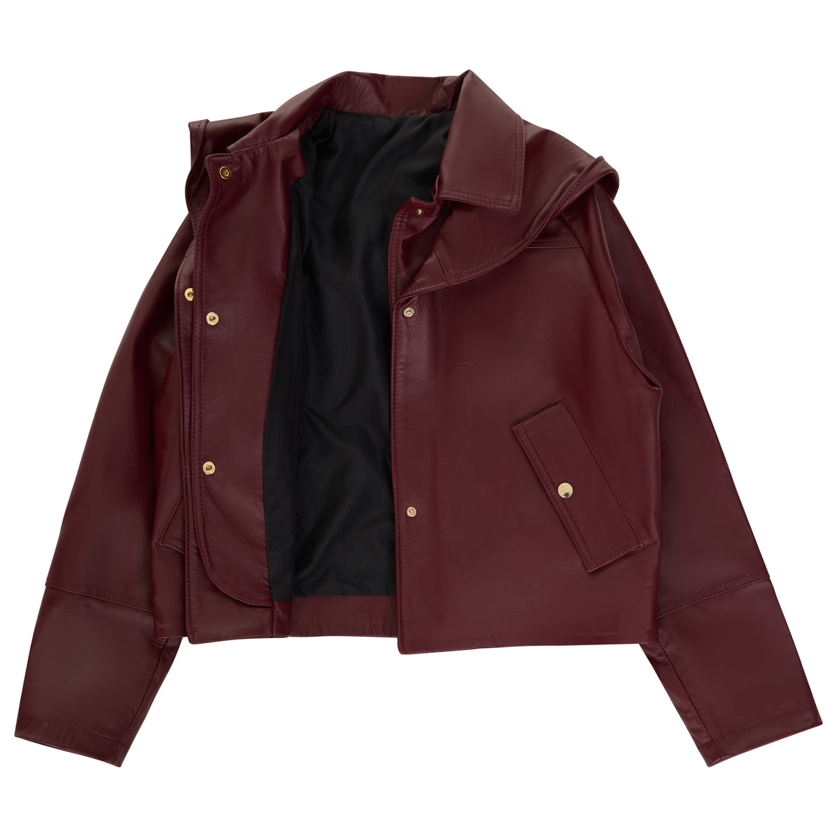 Aura Leather Jacket - Bordeaux