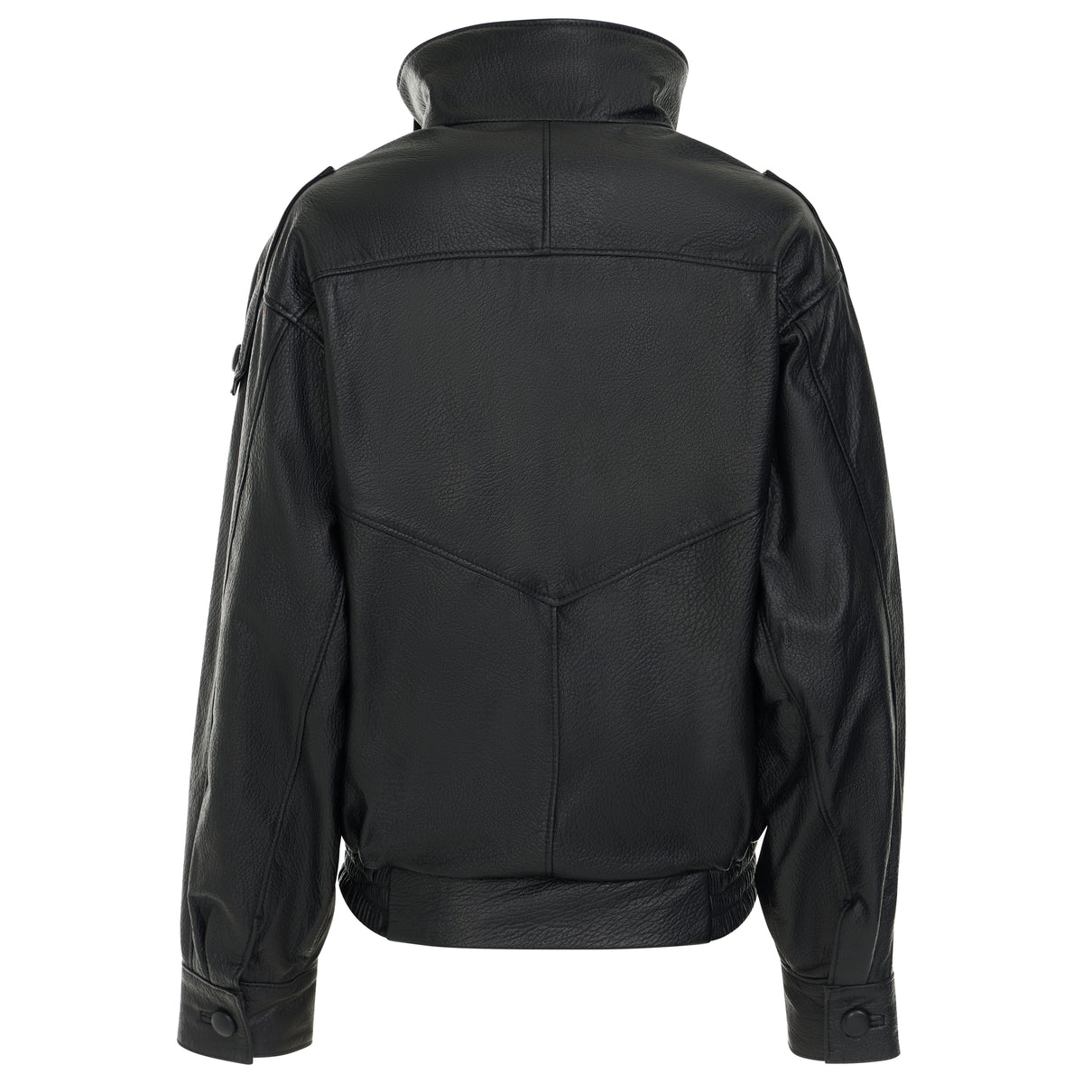 Livia - Black Leather Oversized Jacket