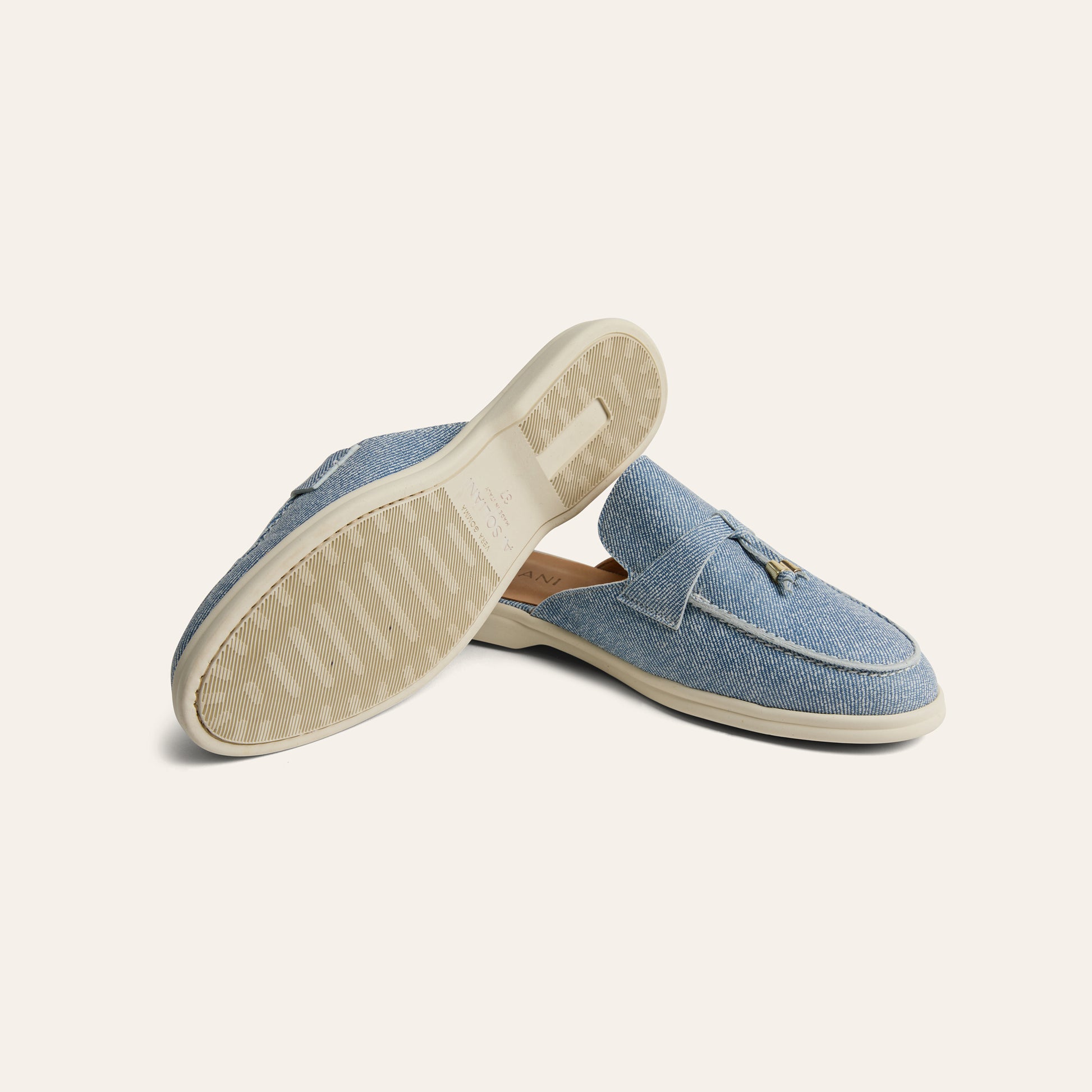 Lisa Slide Sneaker -  Light Denim Suede