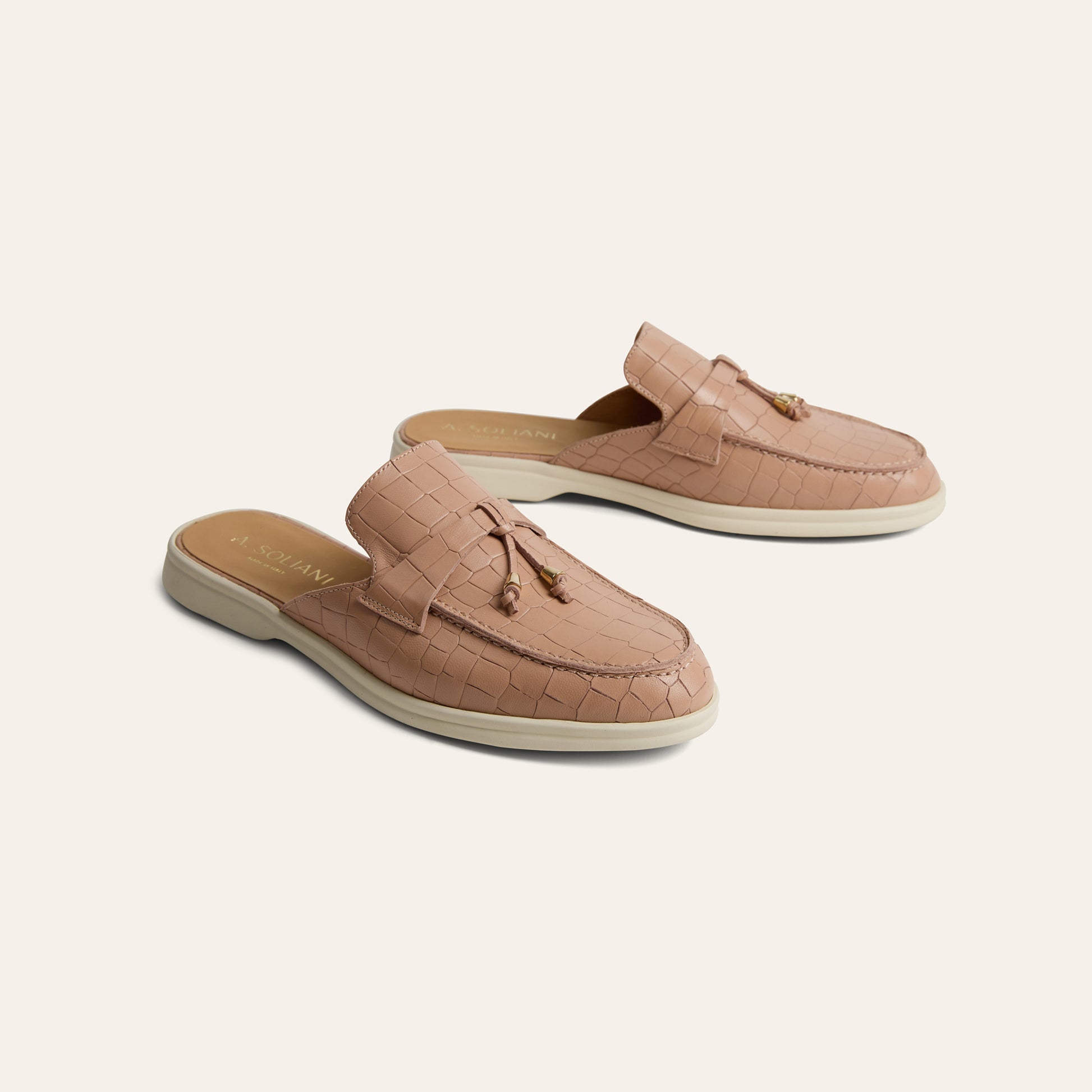 Lisa Slide Sneaker Tassels - Nude Croc