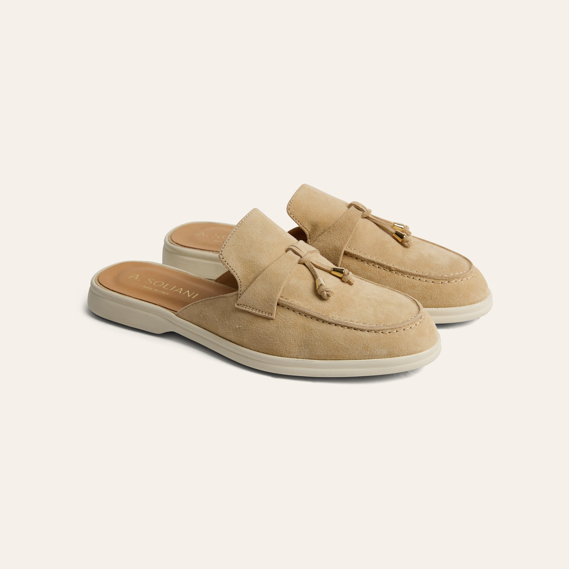 Lisa Slide Sneaker Tassels - Sand Suede