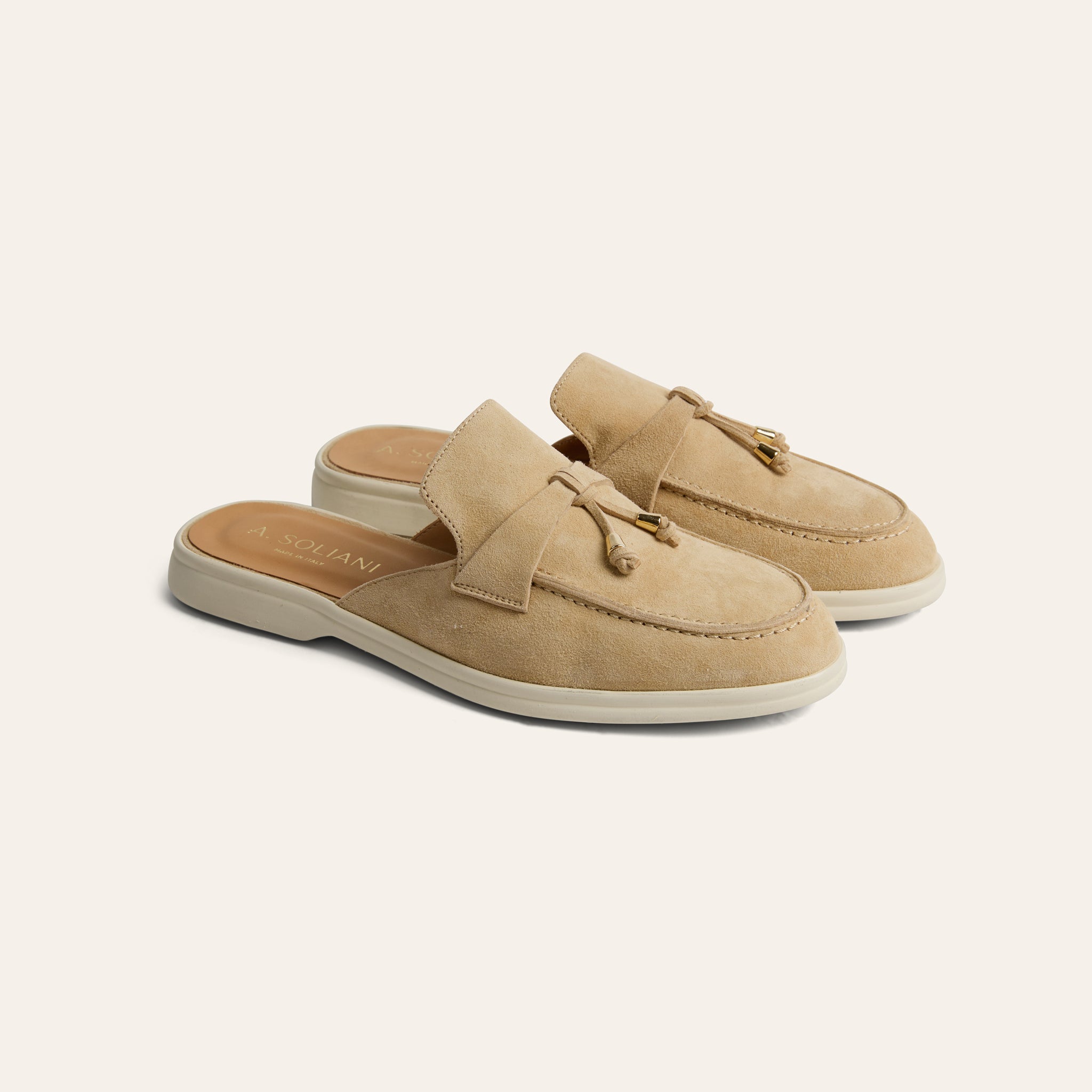 Lisa Slide Sneaker Tassels - Sand Suede