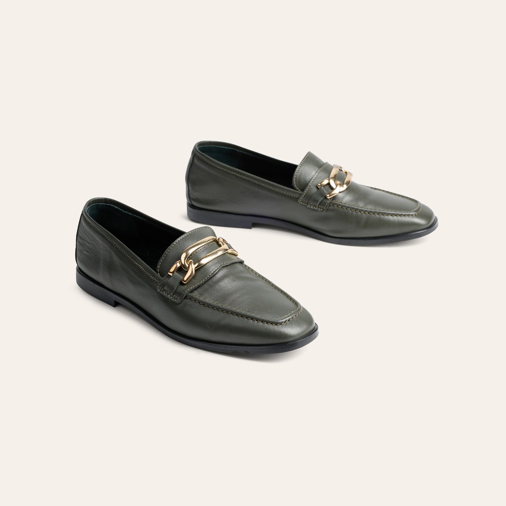 Lodi Due Chain - Olive Leather