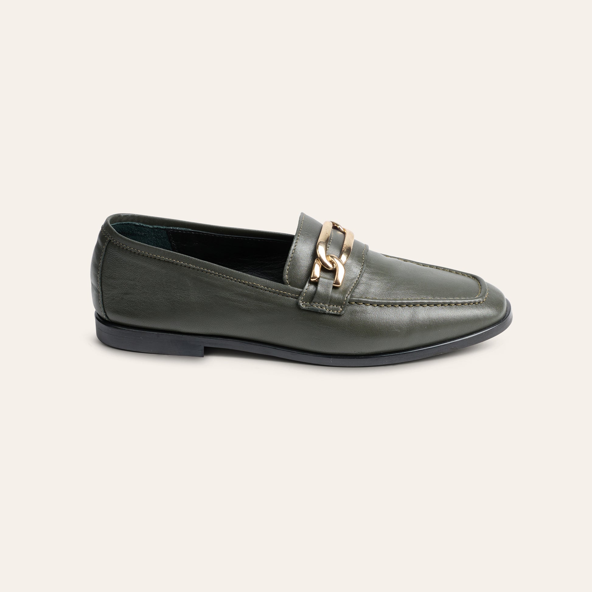 Lodi Due Chain - Olive Leather