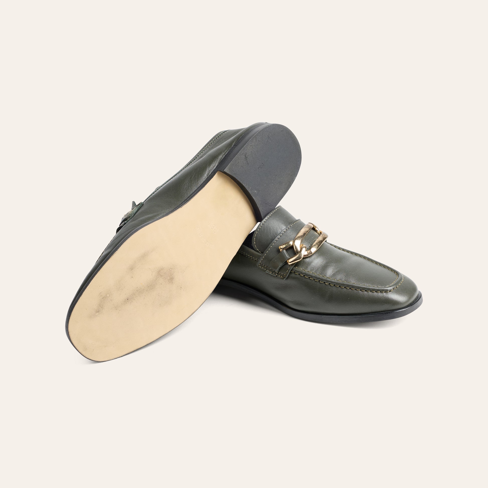 Lodi Due Chain - Olive Leather