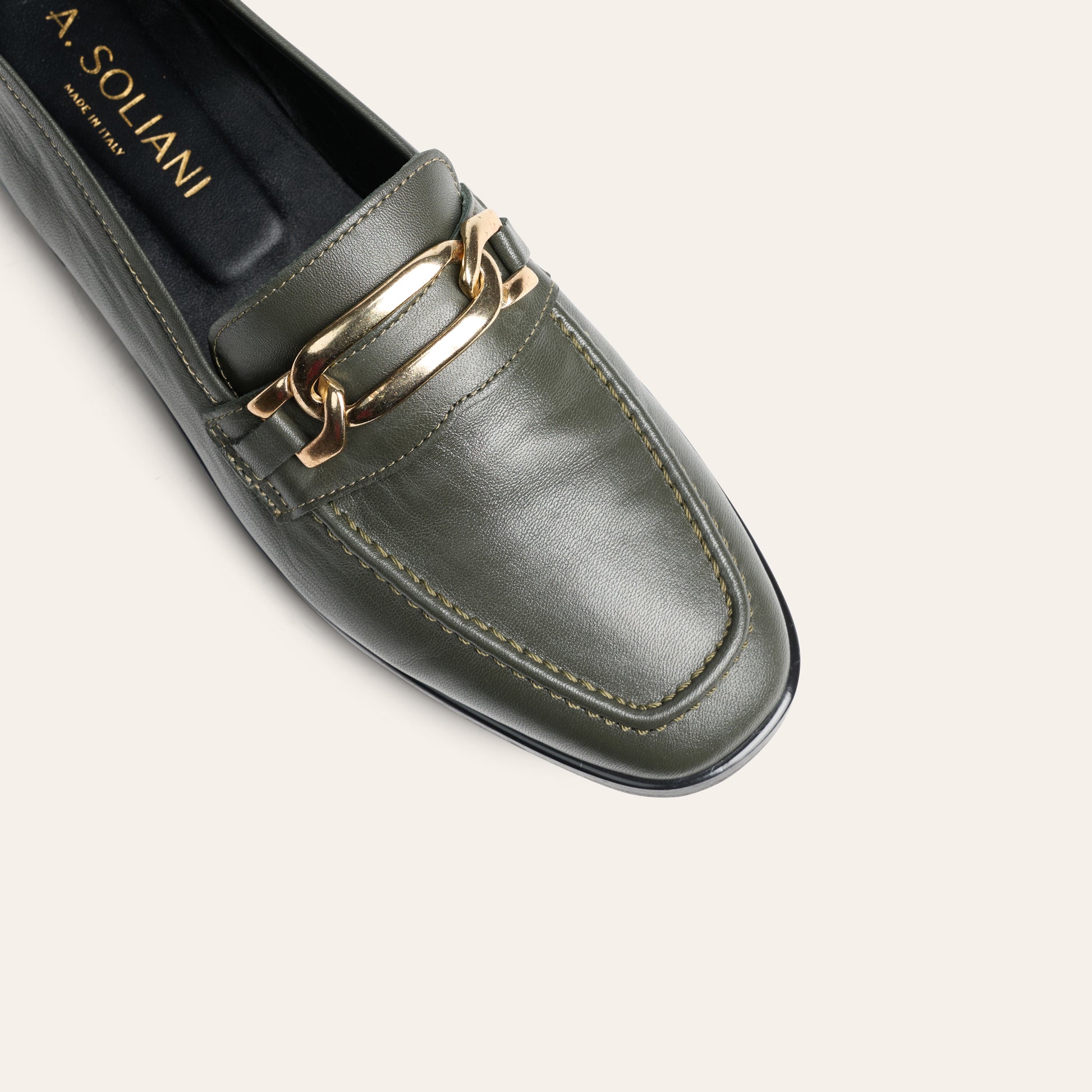 Lodi Due Chain - Olive Leather
