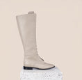 Load image into Gallery viewer, Milano Tall Beige Leather Boots Side
