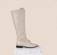 Milano Tall Beige Leather Boots Side