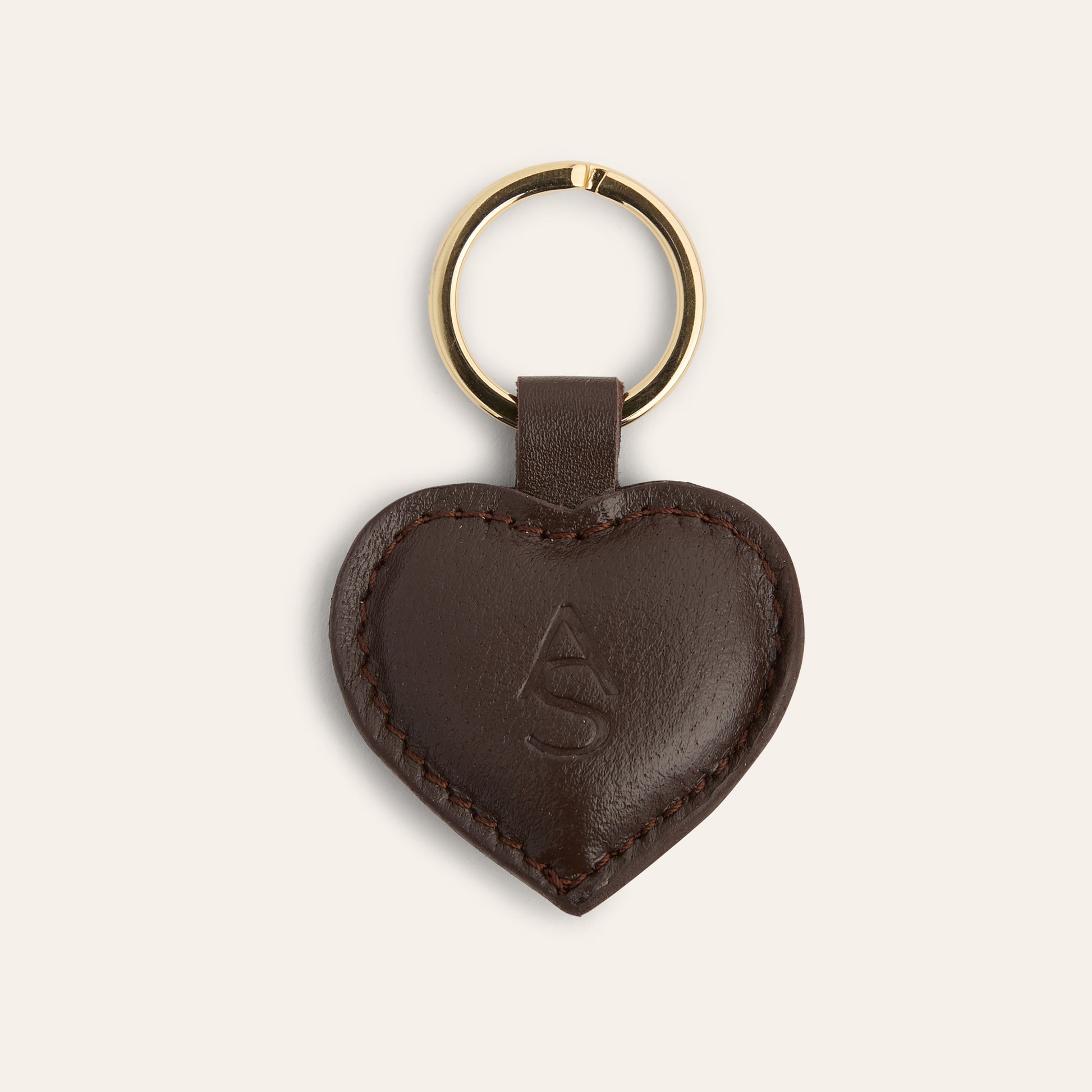 Heart Keychain - Chocolate Leather