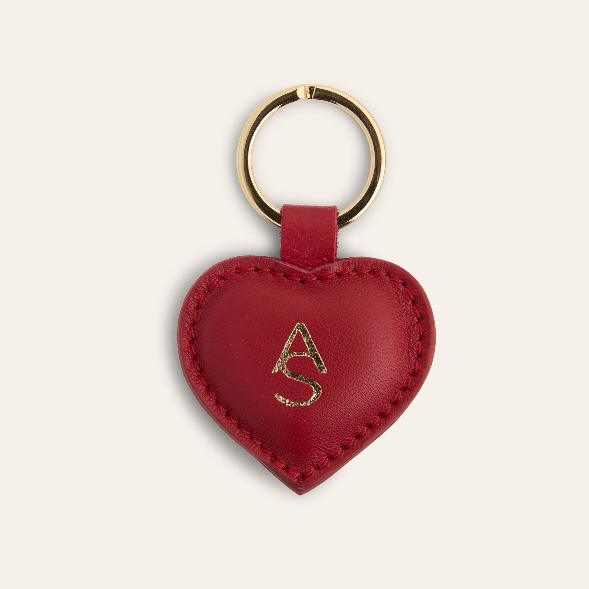 Heart Keychain - Hibiscus Leather