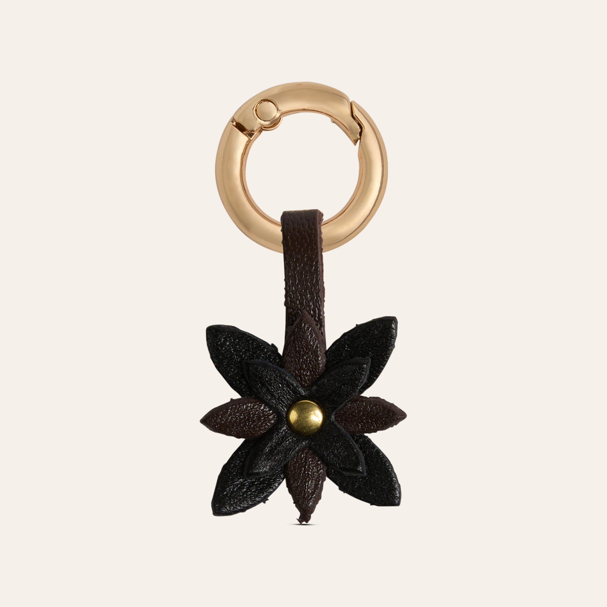 Star Shoe Charm - Chocolate/Black Leather