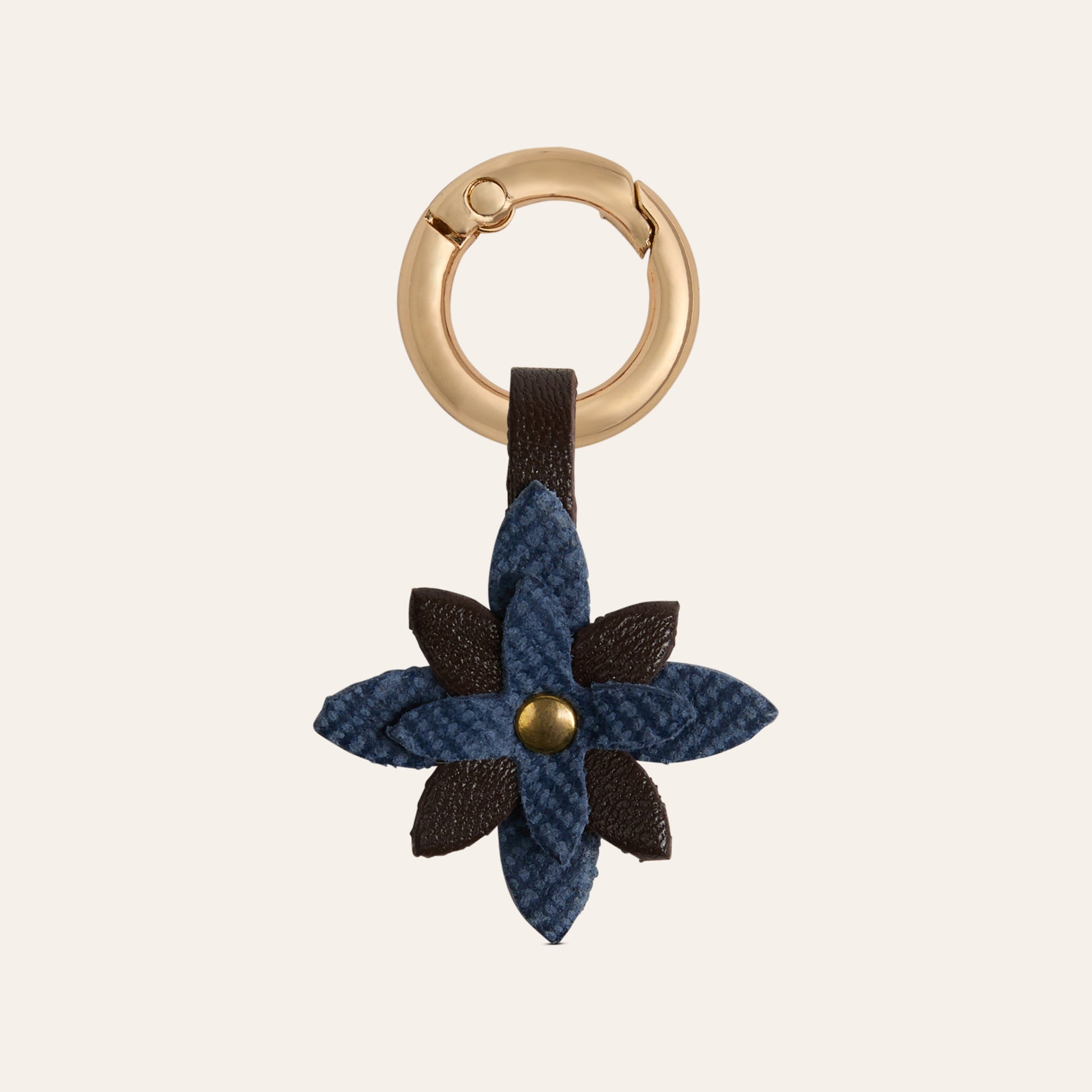 Star Shoe Charm - Dark Denim/Chocolate Leather