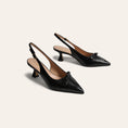 Load image into Gallery viewer, Pescara - Black Leather Kitten Heels