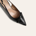 Load image into Gallery viewer, Pescara - Black Leather Kitten Heels

