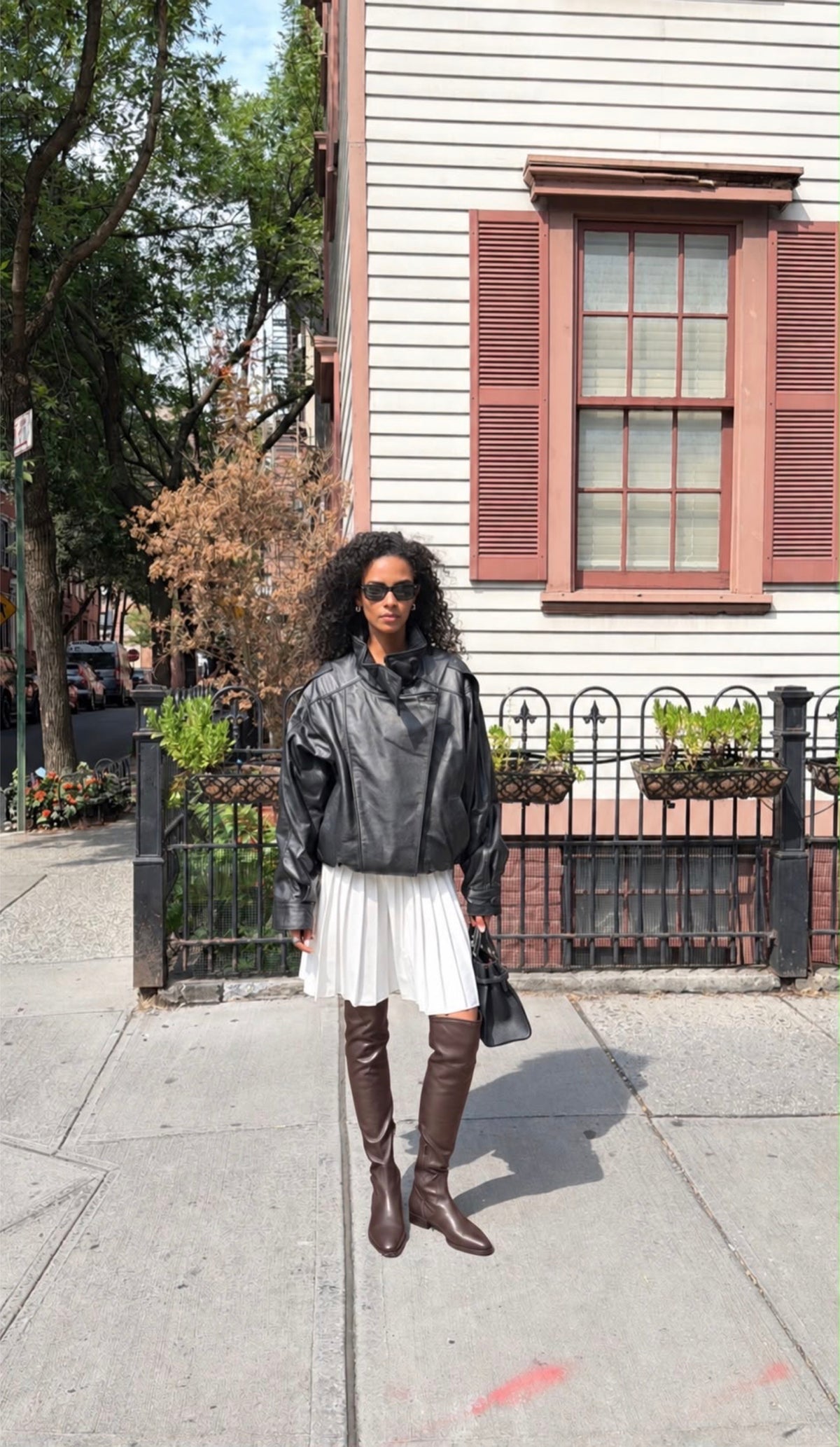 Livia - Black Leather Oversized Jacket