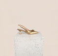 Load image into Gallery viewer, Pescara Gold Snake Kitten Heels for Women
