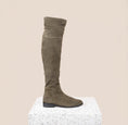 Load image into Gallery viewer, army green tall suede boots
