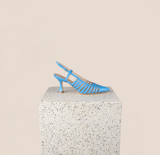 Prato Womens Leather heels in Blue