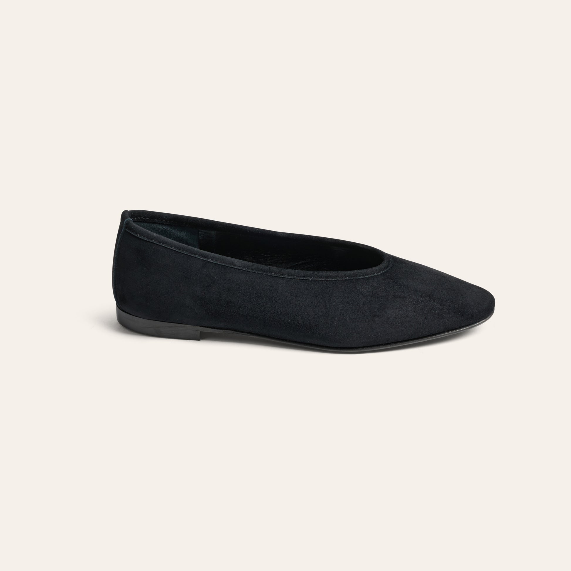 Black suede flats