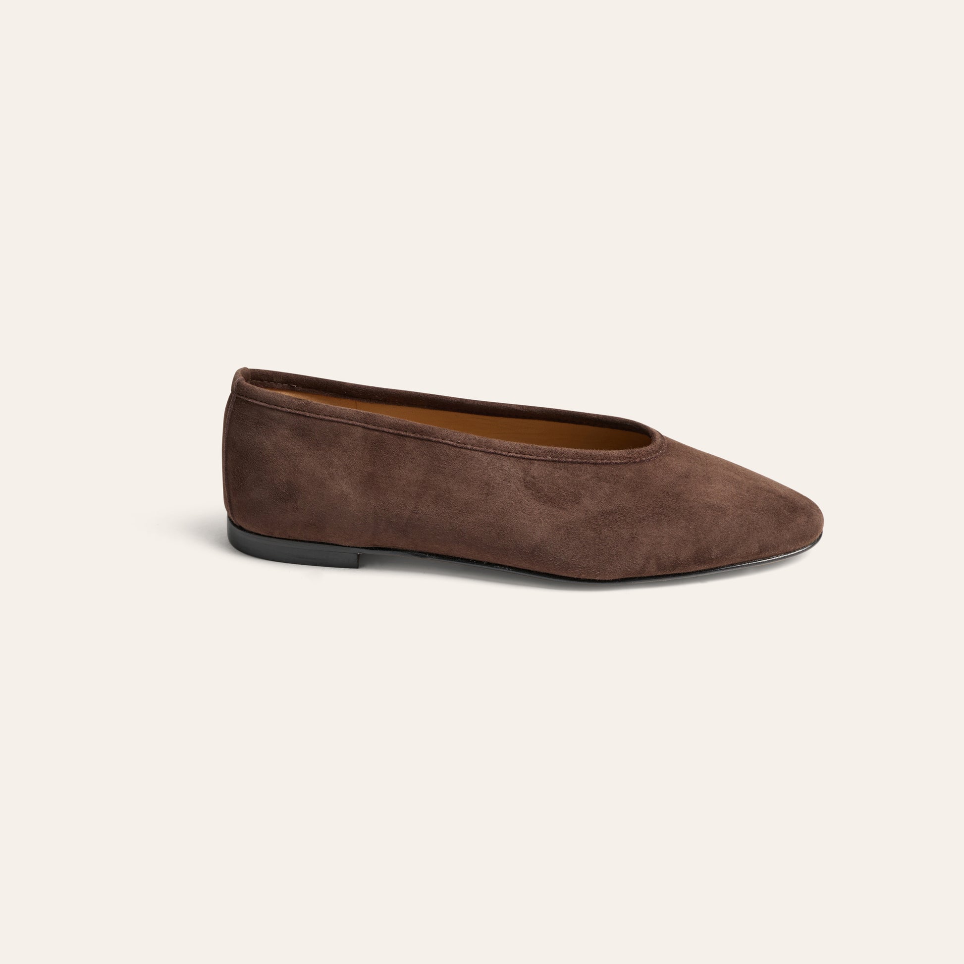 Brown suede flat