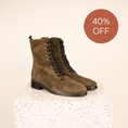 Load image into Gallery viewer, Asti - Olive Green Suede SAMPLE SALE - FINAL SALE
