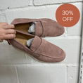 Load image into Gallery viewer, Lisa Strap Sneaker Loafer - Peony Suede SAMPLE SALE - FINAL SALE
