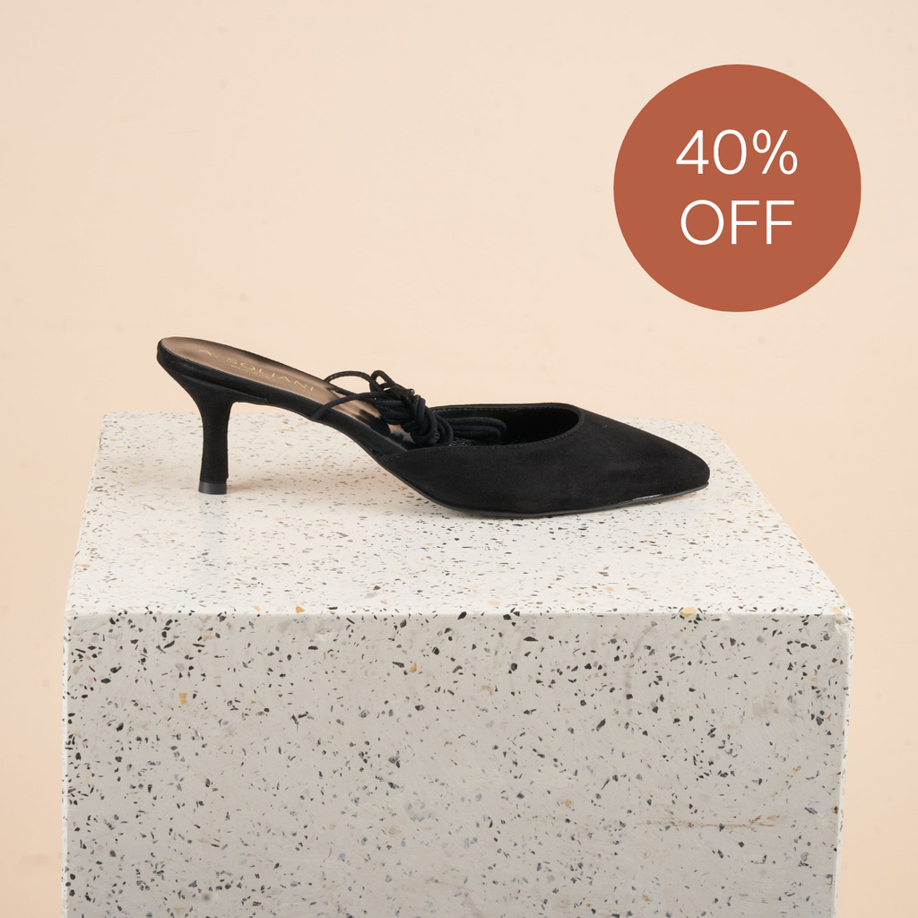 Mola Black Suede Kitten Heels SAMPLE SALE FINAL SALE A. Soliani