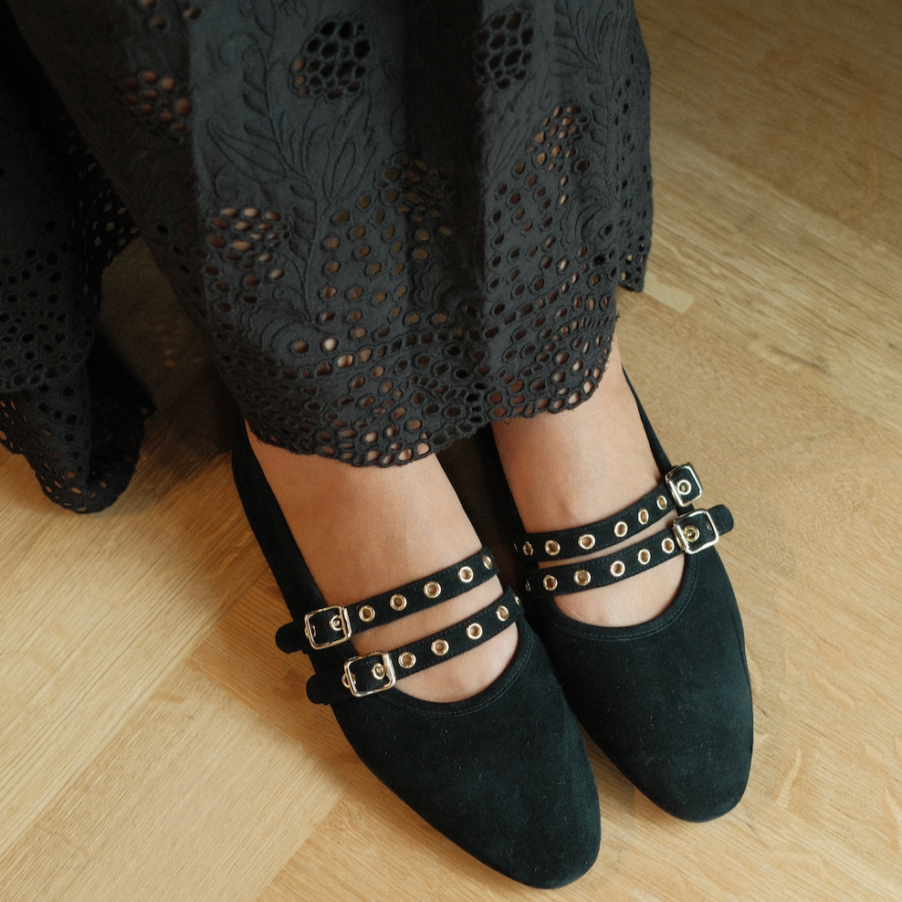 Como 2 Buckle - Black Suede