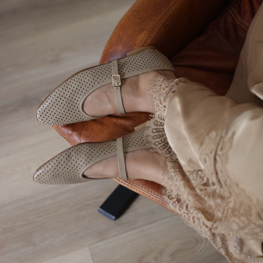 Cori - Perforated Light Taupe