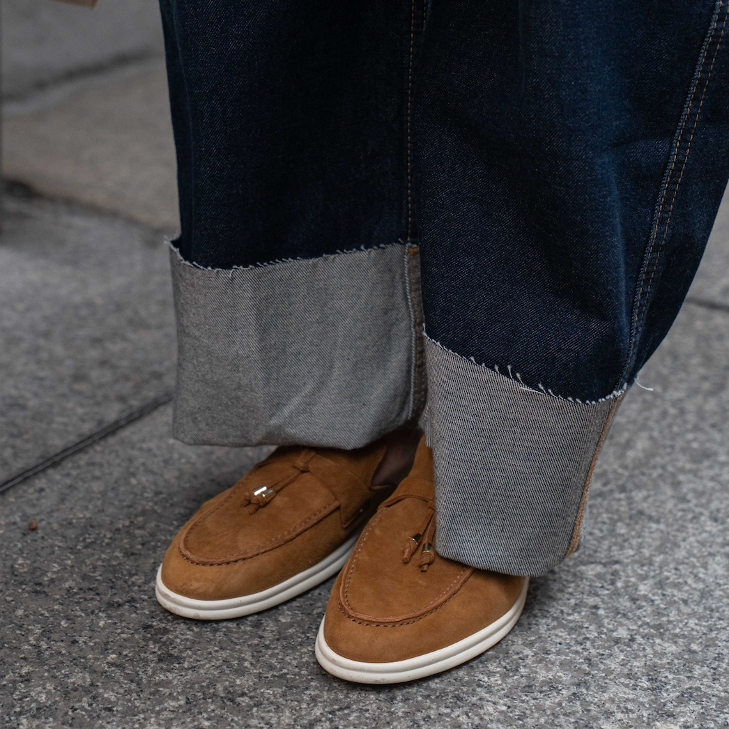 Lisa Slide Sneaker Tassels - Bronze Suede