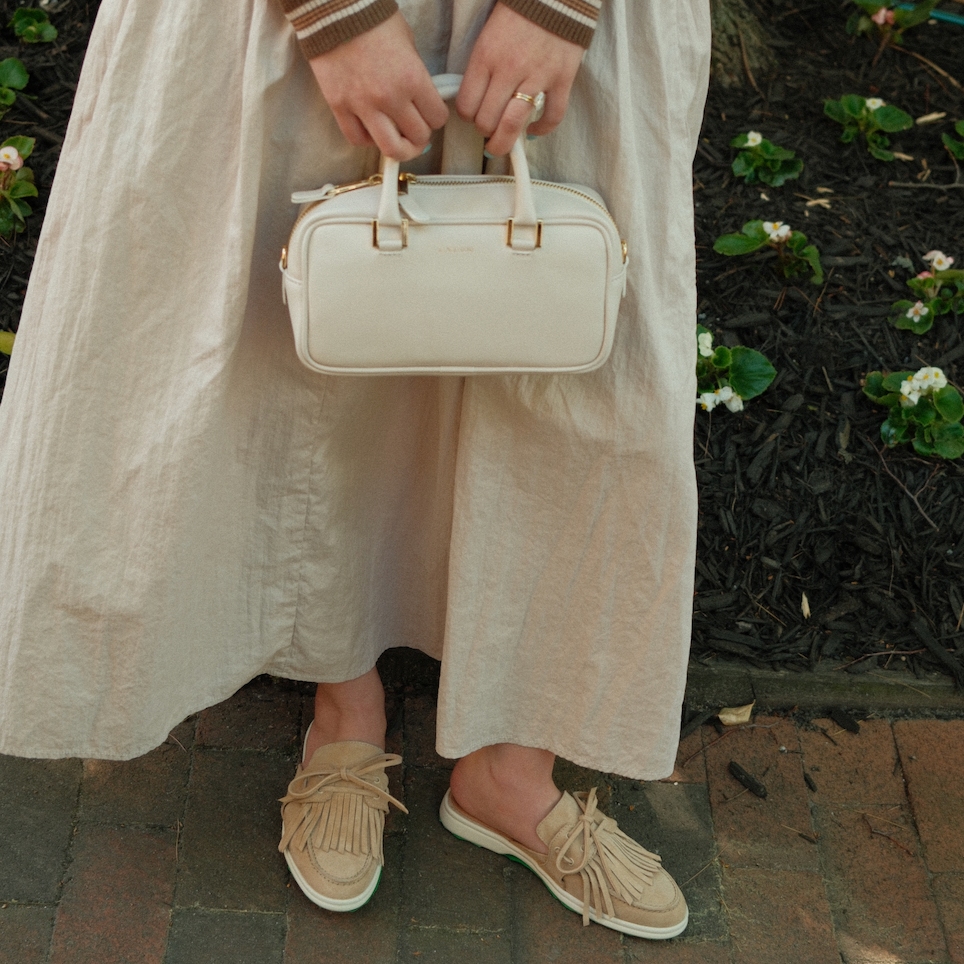 Lisa Slide Fringe - Sand Suede