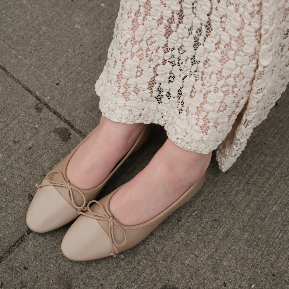 Como Italian Leather Ballet Flats in Taupe/Beige | A. Soliani Como Italian Leather Ballet Flats in Taupe/Beige | A. Soliani