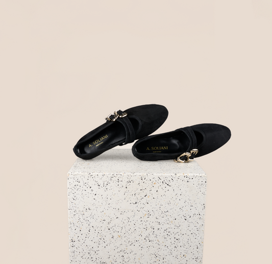 Udine Black Suede Front