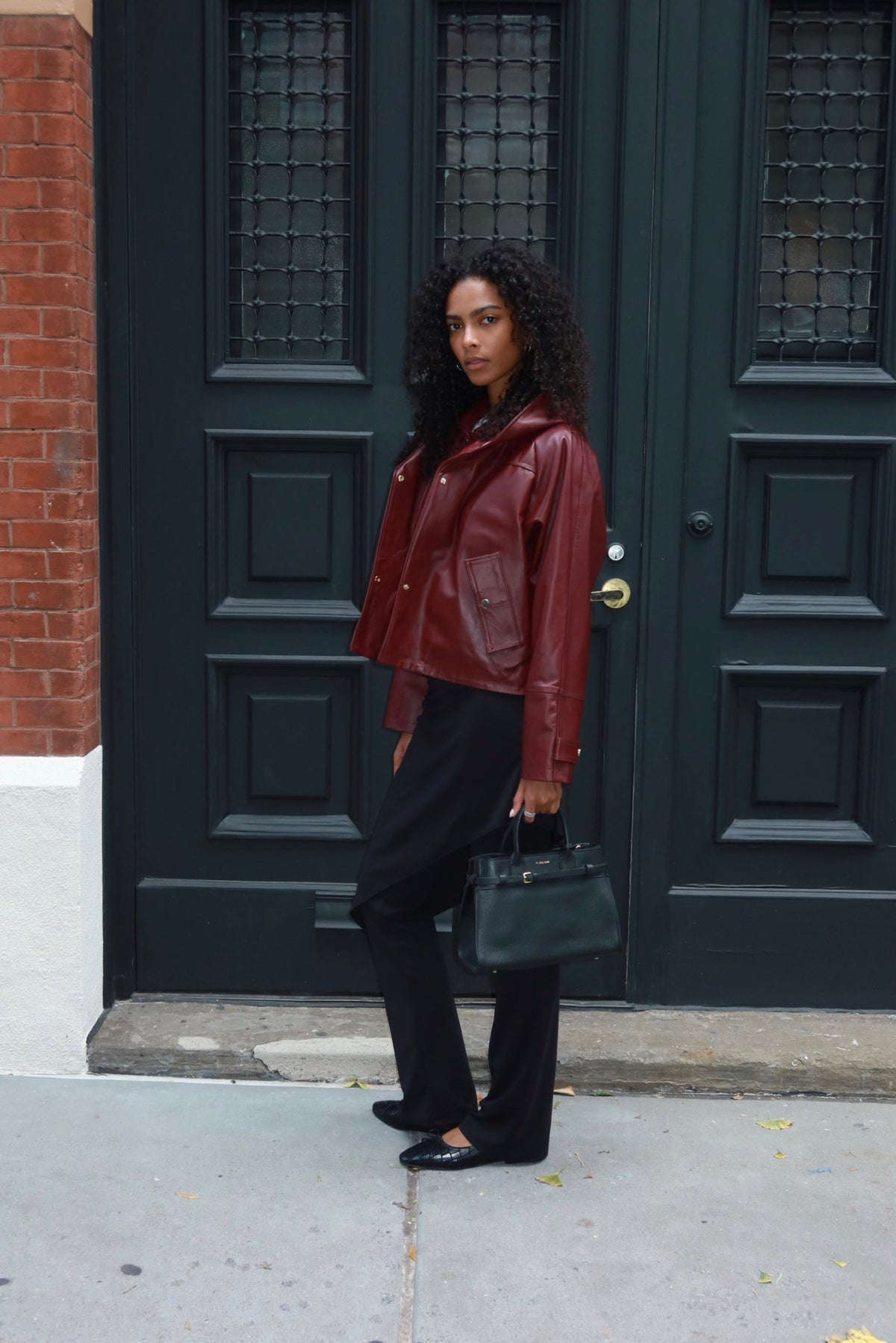 Aura Leather Jacket - Bordeaux